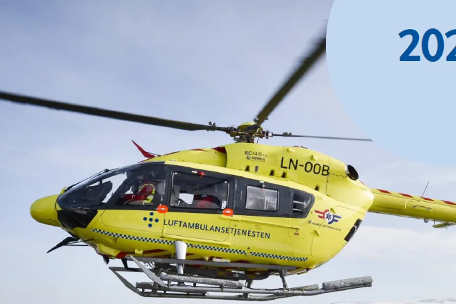 Et gult helikopter på himmelen