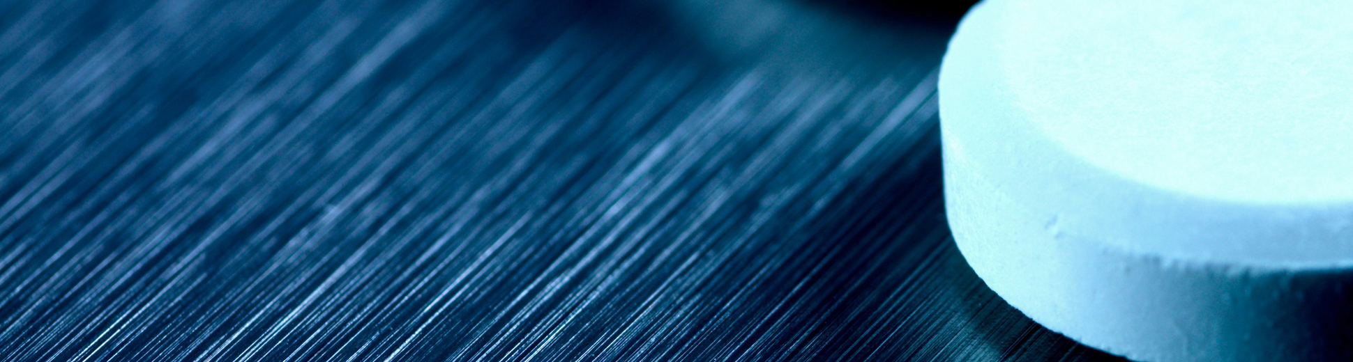 Et nærbilde av en blå overflate