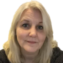 En kvinne med blondt hår