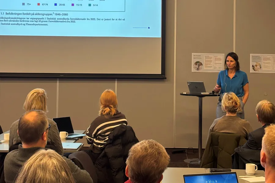 En person som holder en presentasjon for et publikum