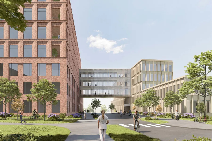 En person som går på fortau